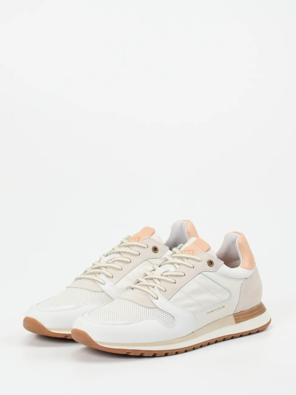 Ambitious – Retro-Sneaker aus Lammleder und Mesh Offwhite