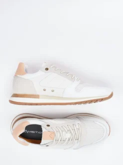 Ambitious – Retro-Sneaker aus Lammleder und Mesh Offwhite