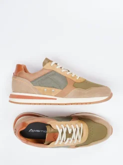 Ambitious – Retro-Sneaker aus Veloursleder olivgrün