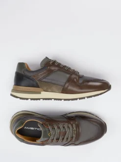 Ambitious – Retro-Sneaker aus Kalbleder und Mesh braun