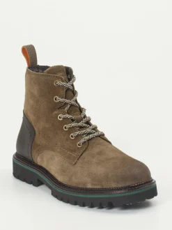 Ambitious – Schnürboots aus Veloursleder olivbraun