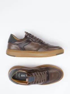 Ambitious – Sneaker aus Kalbleder mit Mesh braun