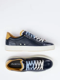 Ambitious – Sneaker aus Leder und Textil in Blau