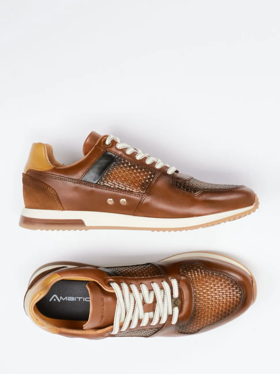 Ambitious – Sneaker aus Leder in Materialmix Braun