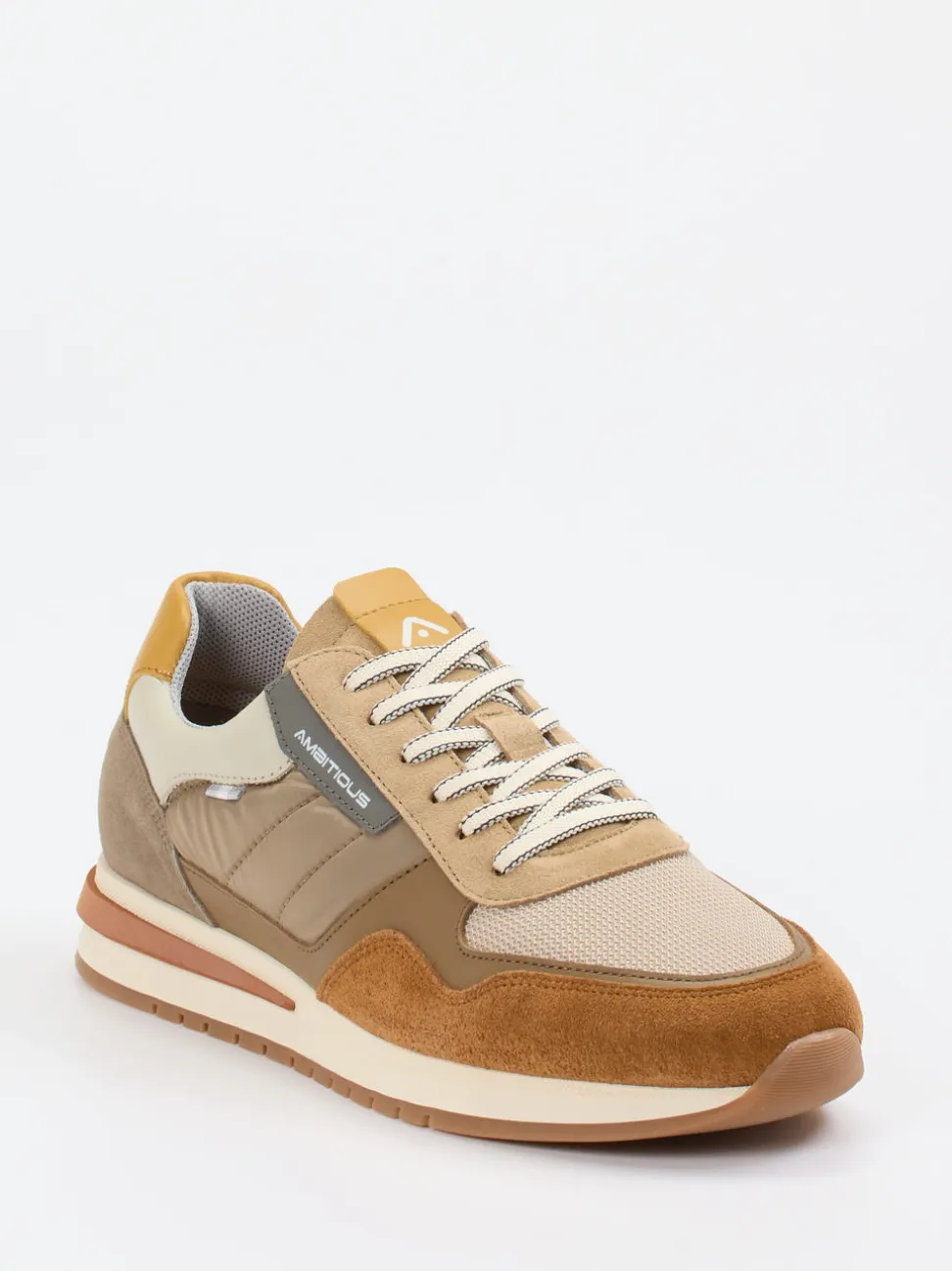 Ambitious – Sneaker aus Leder-Mix in Erdtönen