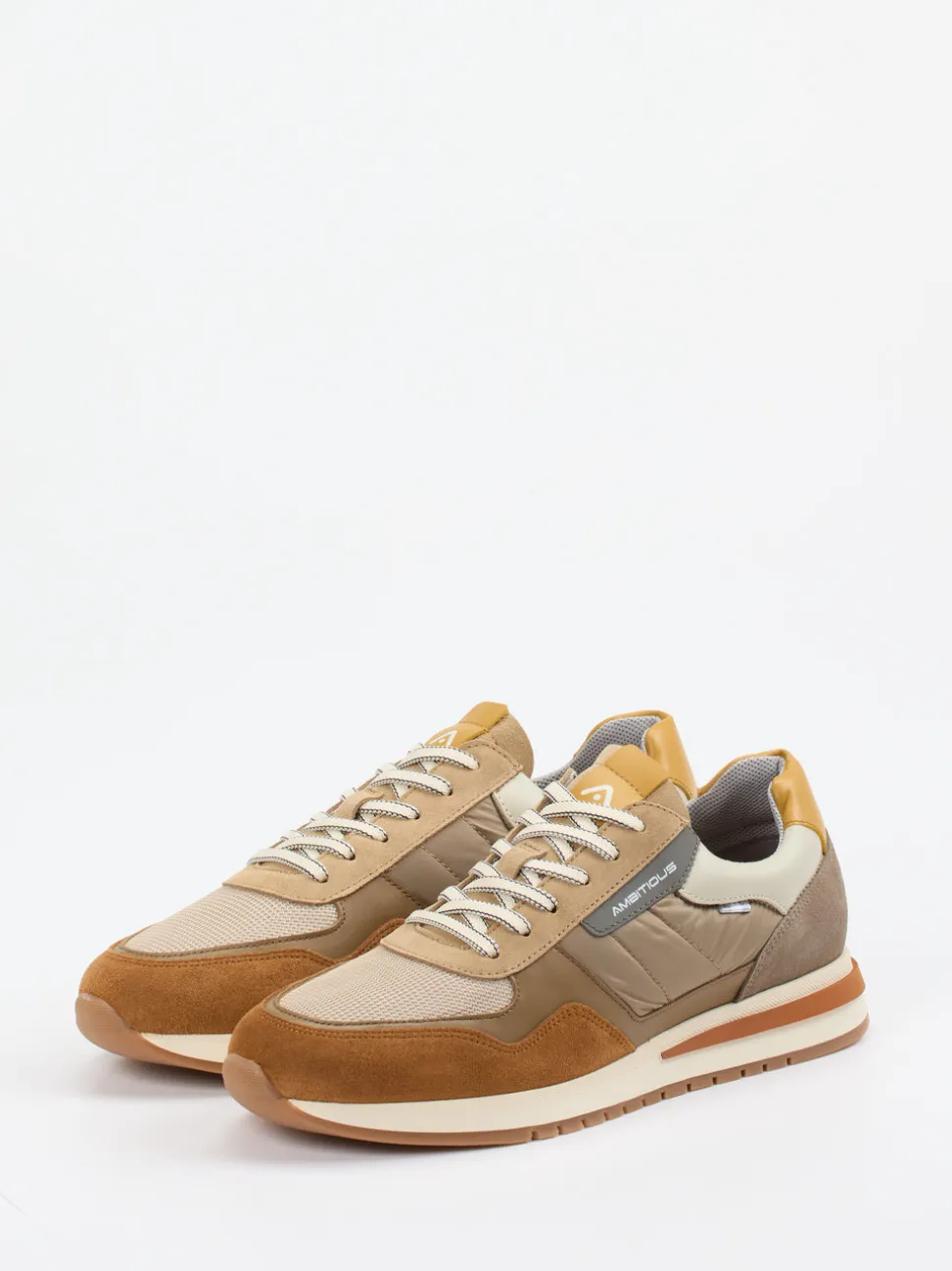 Ambitious – Sneaker aus Leder-Mix in Erdtönen