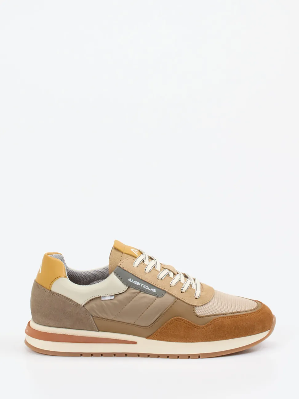Ambitious – Sneaker aus Leder-Mix in Erdtönen