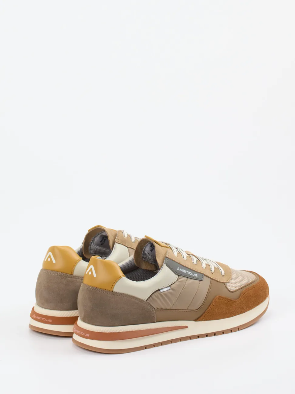 Ambitious – Sneaker aus Leder-Mix in Erdtönen