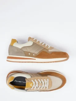 Ambitious – Sneaker aus Leder-Mix in Erdtönen