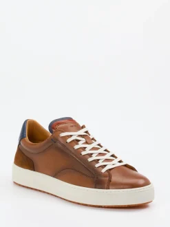 Ambitious – Sneaker aus Leder-Materialmix cognacbraun