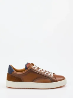 Ambitious – Sneaker aus Leder-Materialmix cognacbraun