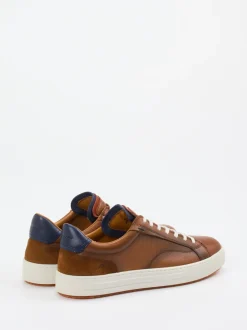 Ambitious – Sneaker aus Leder-Materialmix cognacbraun