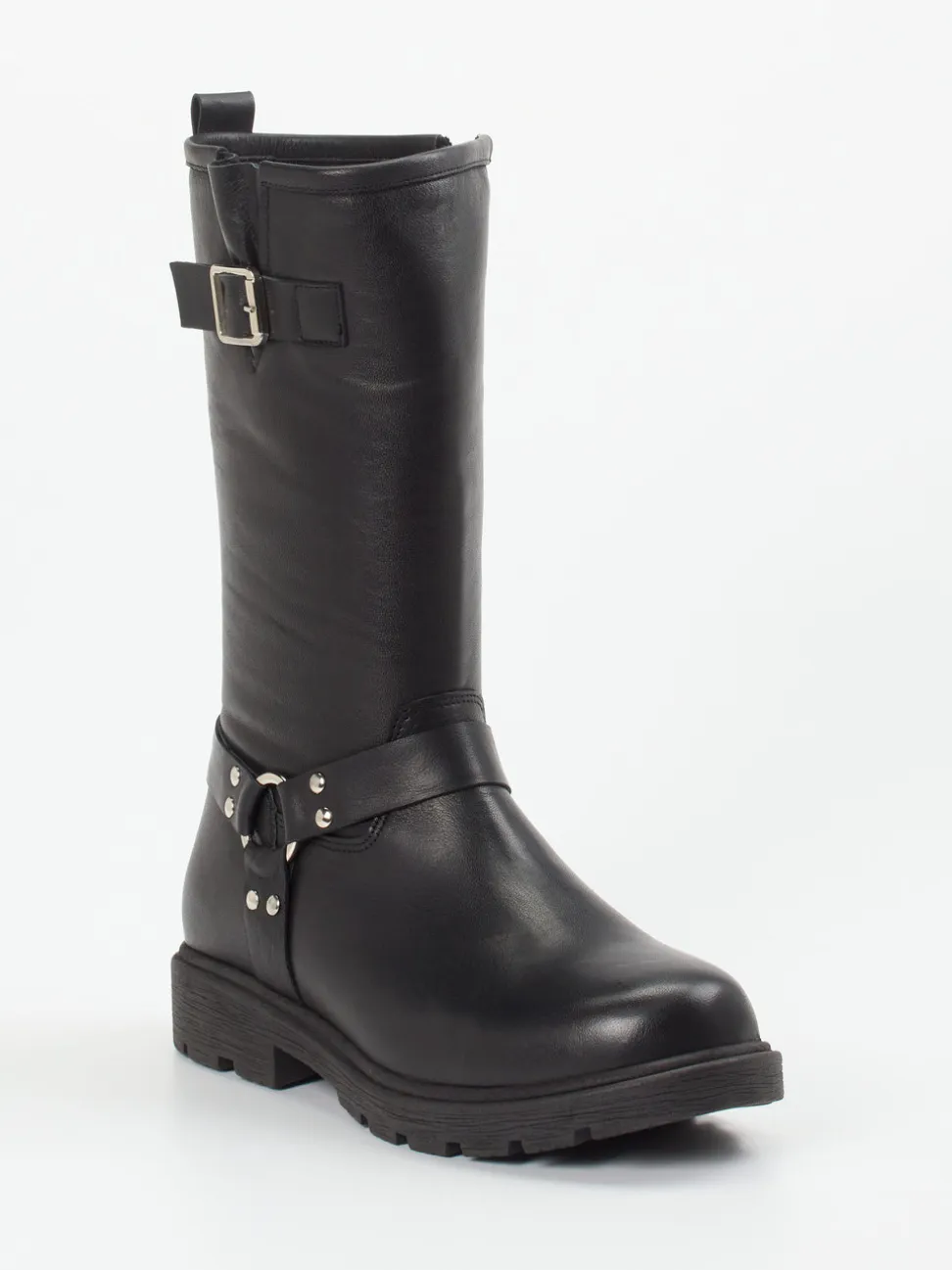 Andrea Conti – Biker-Stiefelette aus Kalbleder schwarz