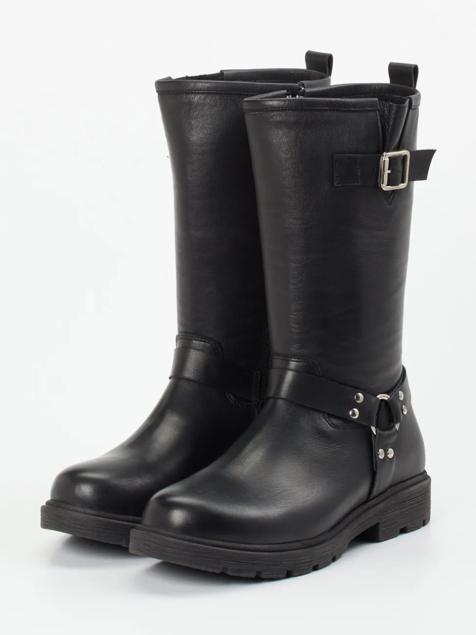 Andrea Conti – Biker-Stiefelette aus Kalbleder schwarz