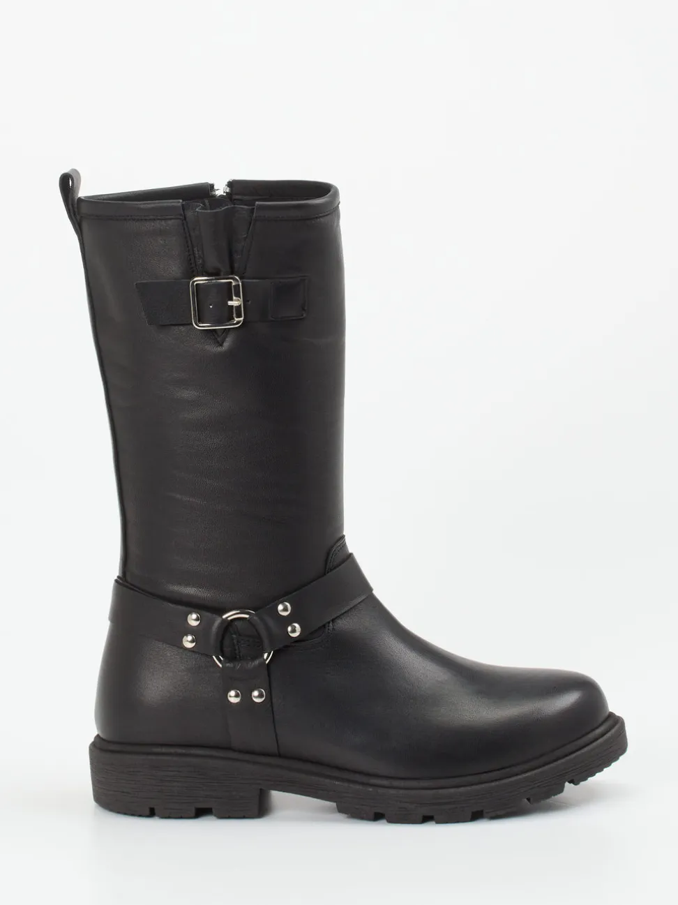 Andrea Conti – Biker-Stiefelette aus Kalbleder schwarz