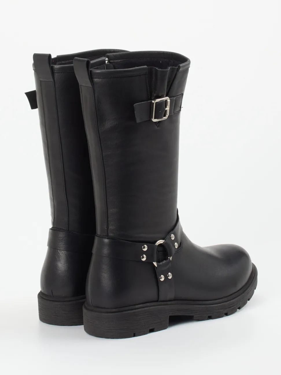 Andrea Conti – Biker-Stiefelette aus Kalbleder schwarz