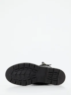 Andrea Conti – Biker-Stiefelette aus Kalbleder schwarz