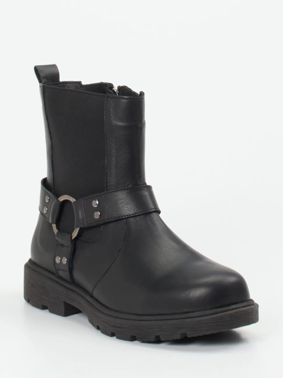 Andrea Conti – Biker-Stiefelette aus Kalbleder schwarz