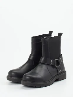 Andrea Conti – Biker-Stiefelette aus Kalbleder schwarz