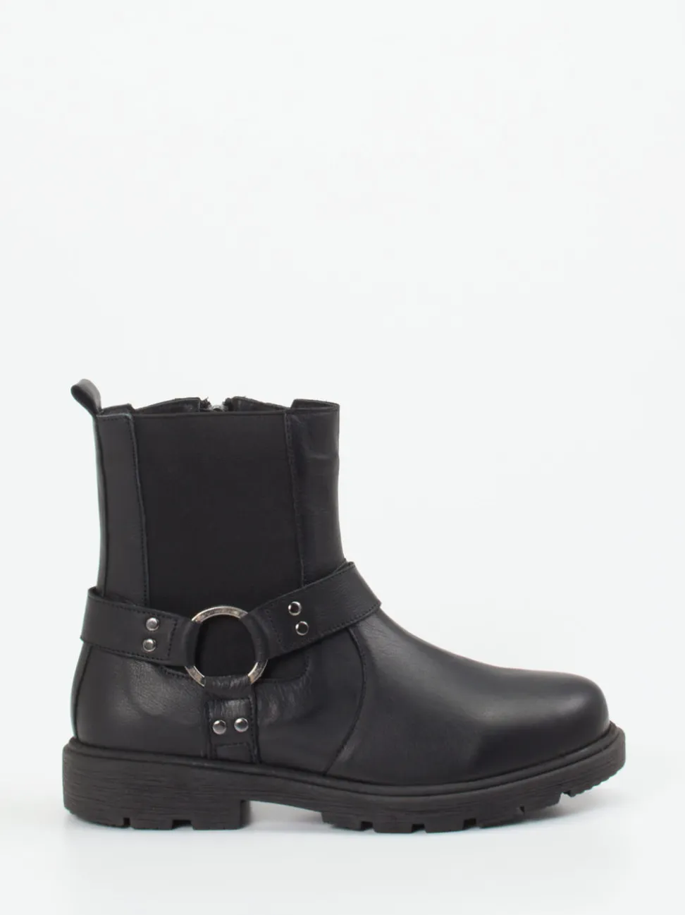 Andrea Conti – Biker-Stiefelette aus Kalbleder schwarz