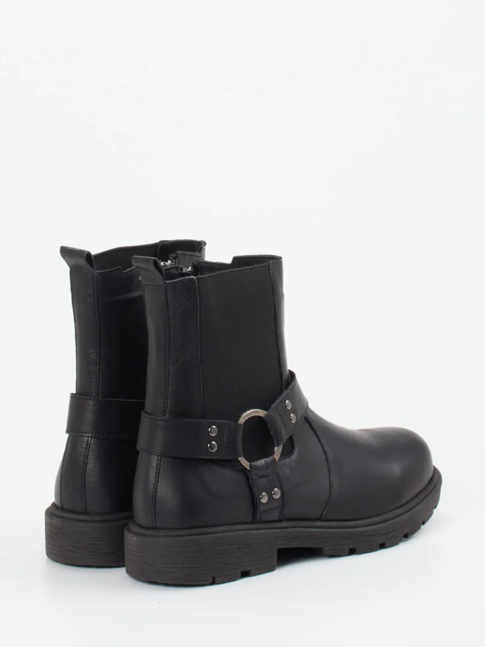 Andrea Conti – Biker-Stiefelette aus Kalbleder schwarz