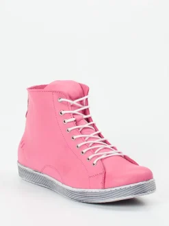 Andrea Conti – High-Top Sneaker aus Kalbleder pink
