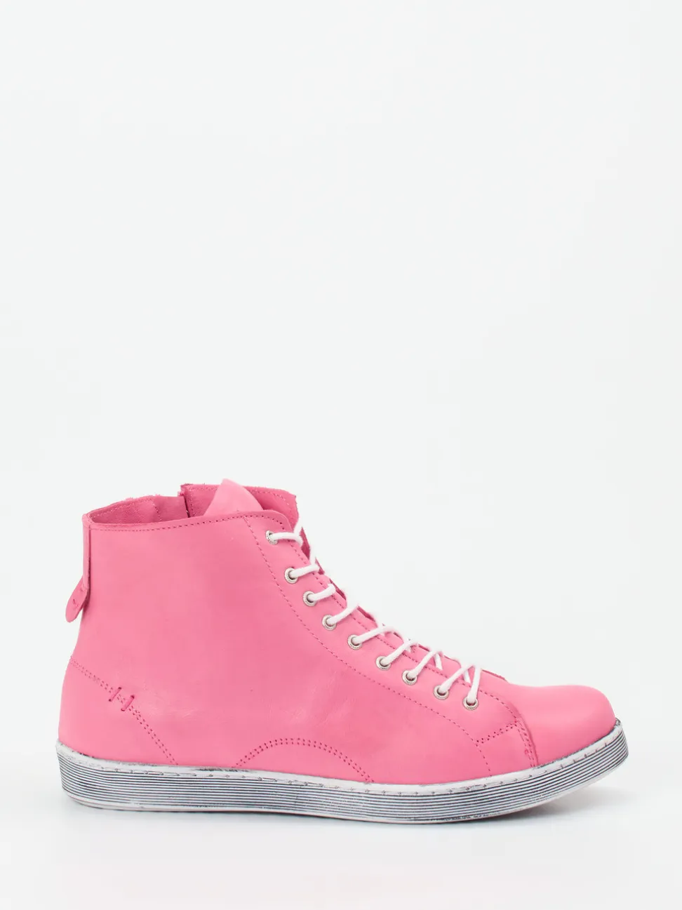 Andrea Conti – High-Top Sneaker aus Kalbleder pink