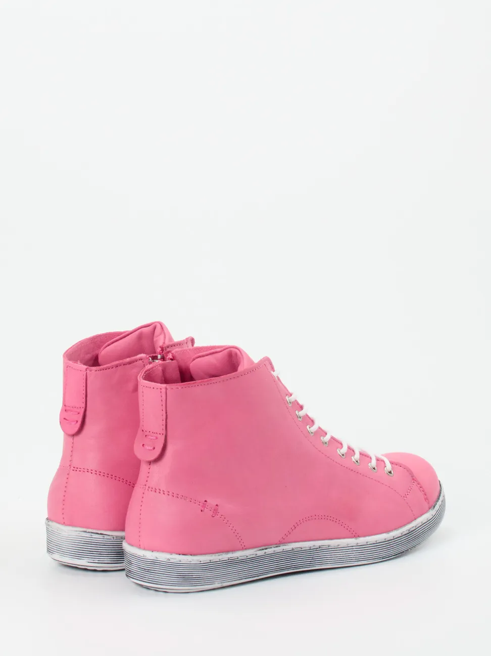 Andrea Conti – High-Top Sneaker aus Kalbleder pink