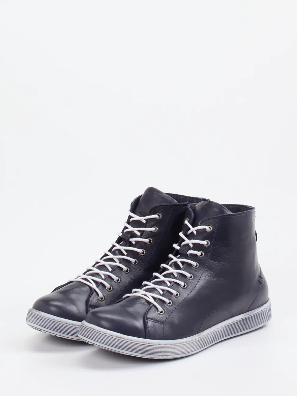 Andrea Conti – High-Top-Sneaker aus Kalbleder dunkelblau