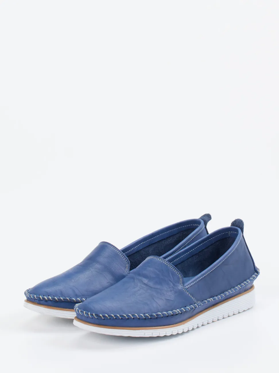 Andrea Conti – Komfort-Slipper aus Kalbleder jeansblau
