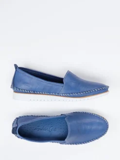 Andrea Conti – Komfort-Slipper aus Kalbleder jeansblau