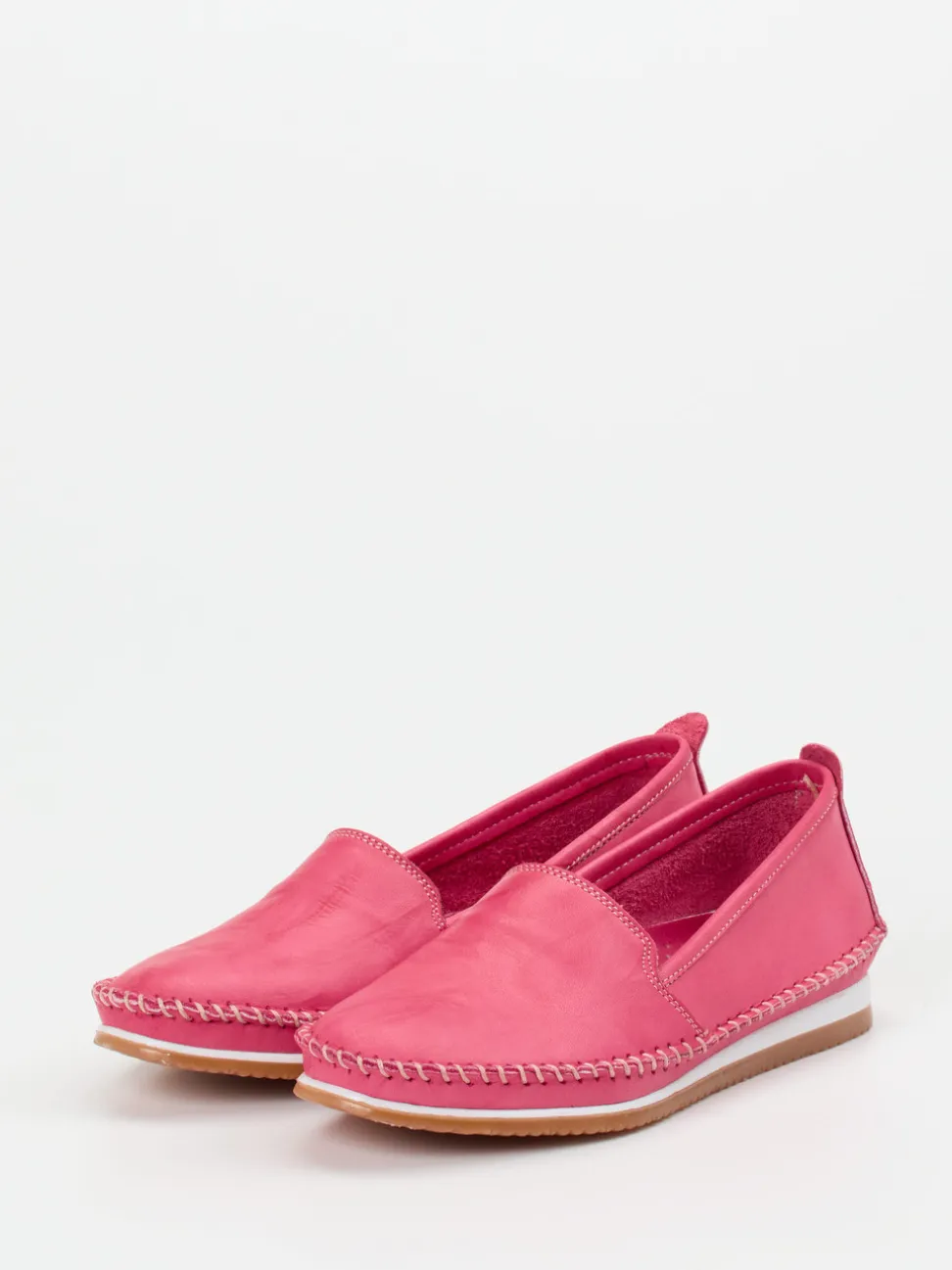 Andrea Conti – Mokassin-Slipper aus Kalbleder pink