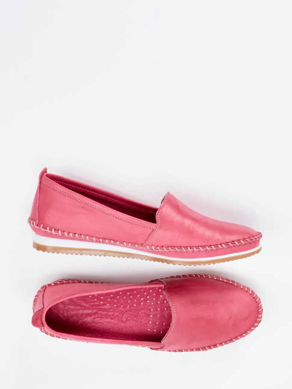 Andrea Conti – Mokassin-Slipper aus Kalbleder pink