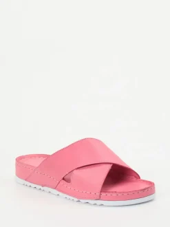 Andrea Conti – Pantoletten aus Kalbleder pink