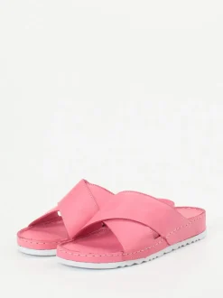 Andrea Conti – Pantoletten aus Kalbleder pink