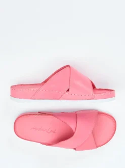 Andrea Conti – Pantoletten aus Kalbleder pink