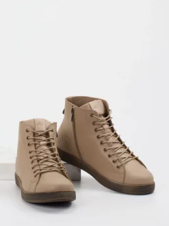 Andrea Conti – Schnürboots aus Kalbleder beige