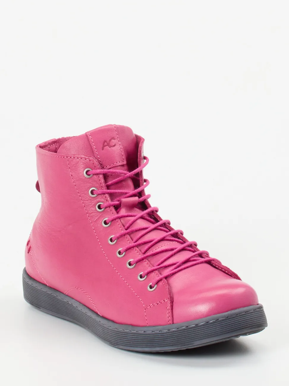 Andrea Conti – Schnürboots aus Kalbleder pink