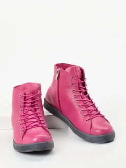 Andrea Conti – Schnürboots aus Kalbleder pink