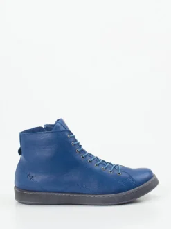Andrea Conti – Schnürboots aus Kalbleder Marineblau