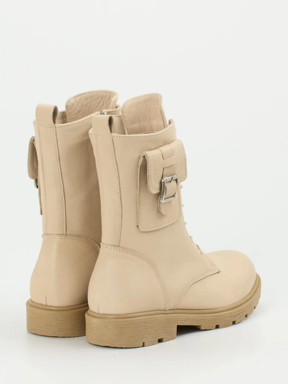 Andrea Conti – Schnürboots aus Kalbleder Beige