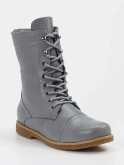 Andrea Conti – Schnürboots aus Kalbleder stahlgrau