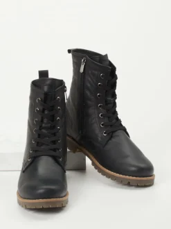 Andrea Conti – Schnürboots aus Kalbleder schwarz