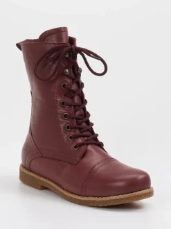 Andrea Conti – Schnürstiefel aus Kalbleder bordeauxrot