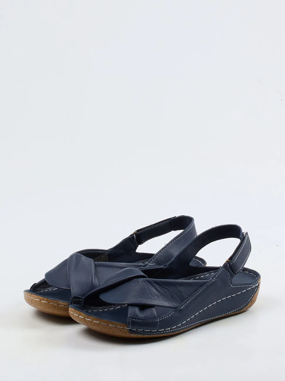 Andrea Conti – Slingback-Sandalen aus Kalbleder Dunkelblau