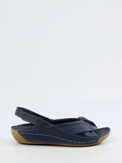 Andrea Conti – Slingback-Sandalen aus Kalbleder Dunkelblau