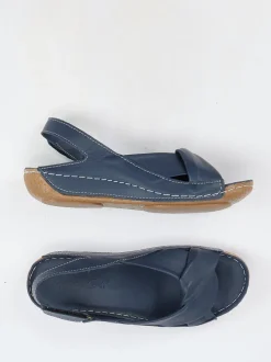 Andrea Conti – Slingback-Sandalen aus Kalbleder Dunkelblau
