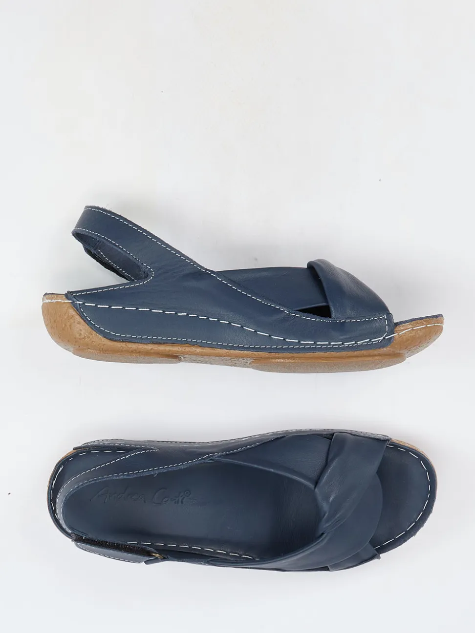 Andrea Conti – Slingback-Sandalen aus Kalbleder Dunkelblau