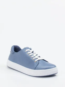 Andrea Conti – Sneaker aus Kalbleder in Jeansblau