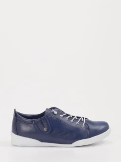 Andrea Conti – Sneaker aus Kalbleder Marineblau